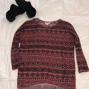 36. Charming Charlie’s 3/4 pink/black top small